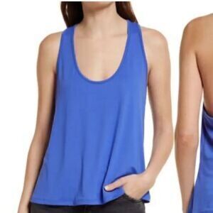 NWT Free People Everyday Tank Blue Racerback Scoop Neck Slouchy Lightweight S M